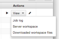 Job view actions